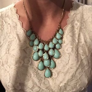 Turquoise multidimensional statement necklace